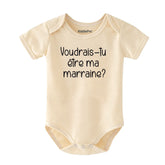 Vouldrais-tu etre ma marraine French Godmother Unisex Short sleeve baby bodysuit Would you like to be my godmother newborn Infant clothes